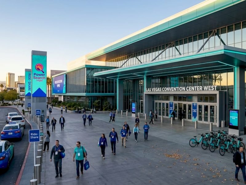 Exterior view of Las Vegas Convention Center main entrance