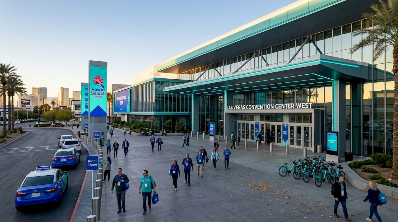 Exterior view of Las Vegas Convention Center main entrance