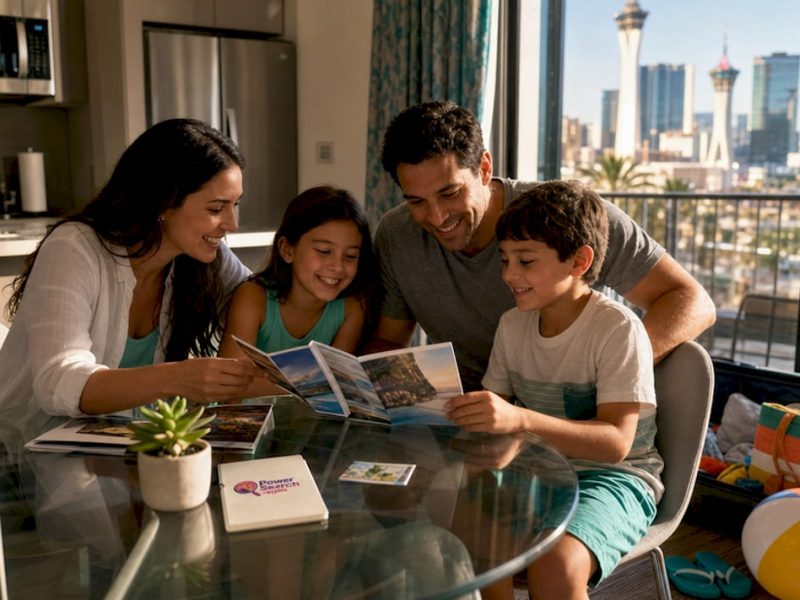 Family planning vacation in Vegas resort suite