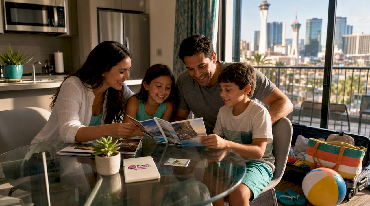 Family planning vacation in Vegas resort suite