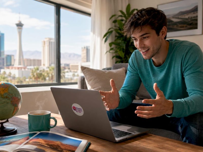 Man comparing Vegas hotel prices early